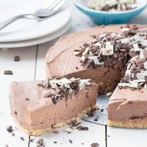 Tarta de queso y chocolate fácil sin horno