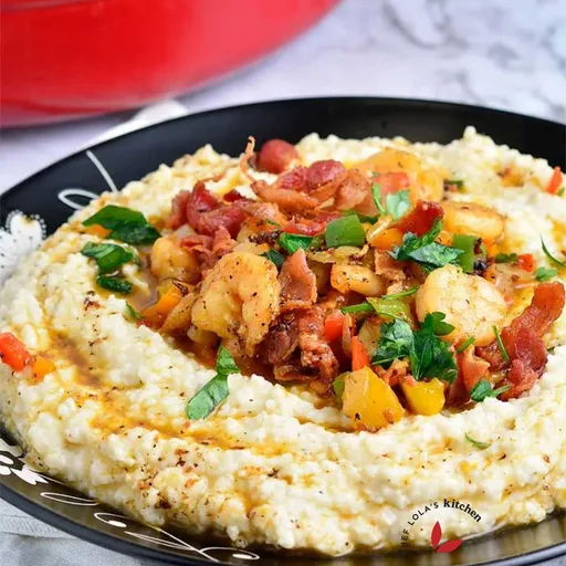 Camarones con Grits de Bermudas