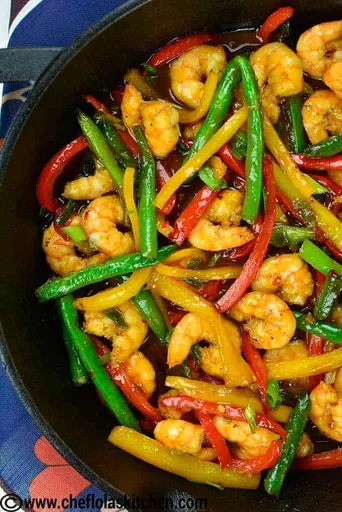 Salteado de langostinos