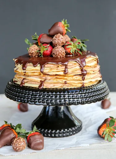 Strawberry Chocolate Crepe Cake
