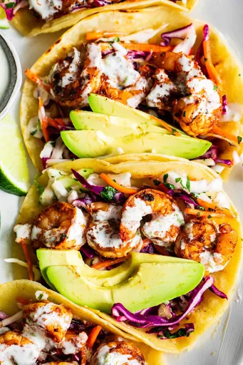 Healthy Shrimp Tacos with Creamy Lime Sauce (Easy, Fresh & Flavorful)
