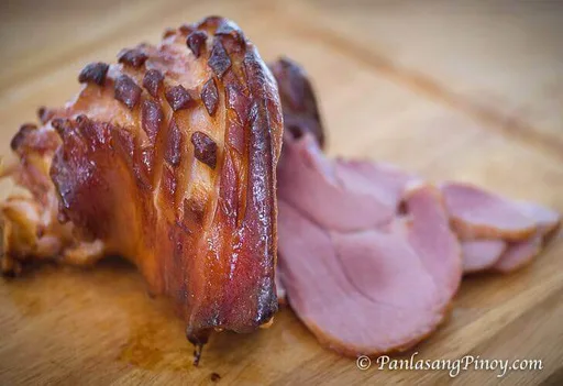 Jamón curado casero con glaseado de miel y azúcar moreno