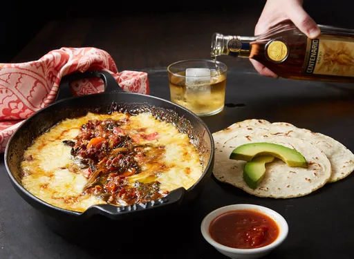 Poblano Rajas and Chorizo Queso Fundido