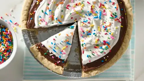Tarta fácil de pudin de chocolate