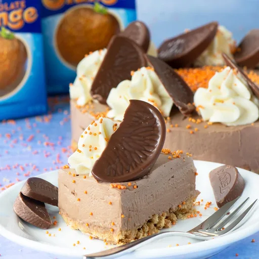 Tarta de queso de chocolate y naranja