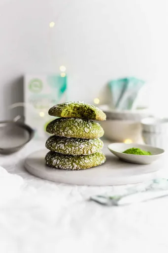 Matcha Crinkle Cookies