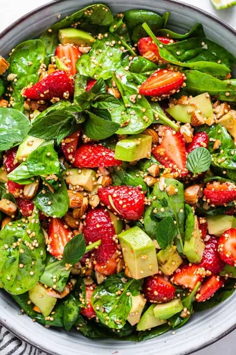 Strawberry Spinach Salad with Toasted Quinoa