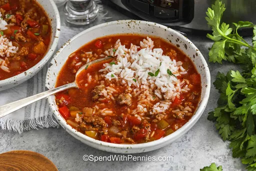 Slow Cooker Stuffed Pepper Soup