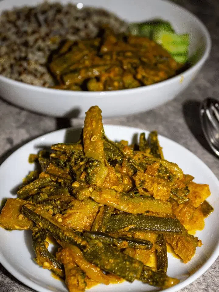 Karela Bhindi Tarkari (Okra Bitter Gourd Curry)