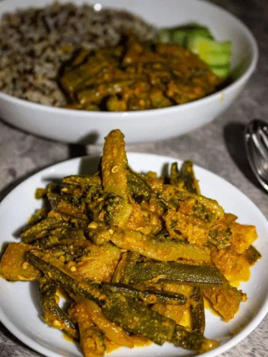 Karela Bhindi Tarkari (Okra Bitter Gourd Curry)