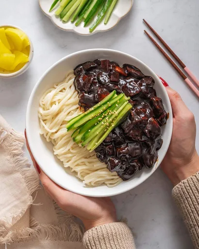 Jajangmyeon (Korean Black Bean Noodles)