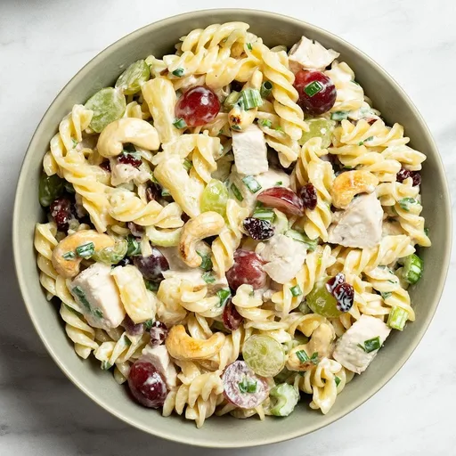 Ensalada de pasta con pollo y anacardos