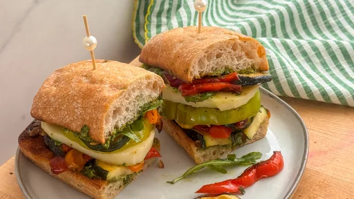 Marinated Grilled Veggie Summer Sandwich Recipe