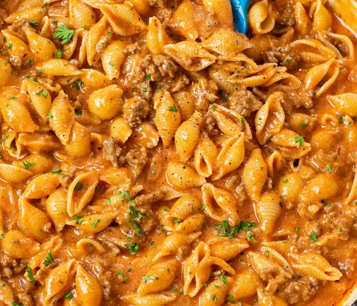 Creamy Beef and Shells