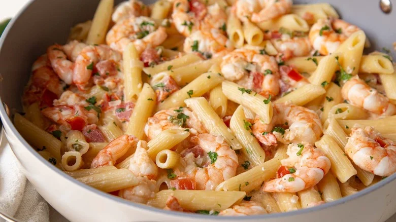 Creamy Shrimp Pasta With Pico De Gallo Recipe