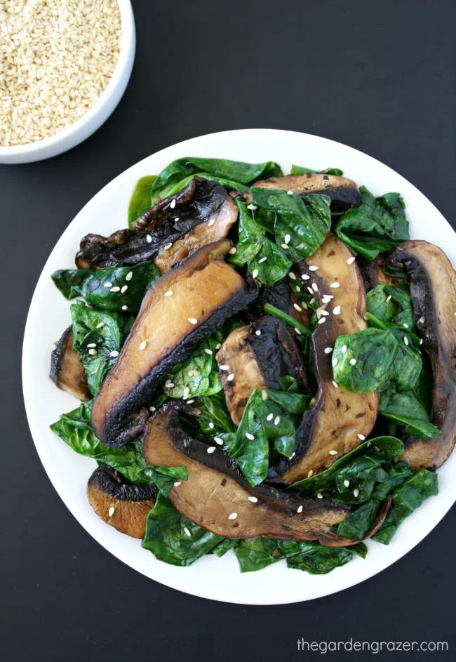 Sautéed Portobello Mushrooms with Spinach
