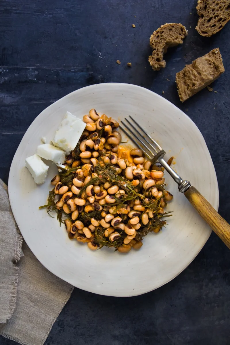 Black-Eyed Beans with Wild Fennel Greens