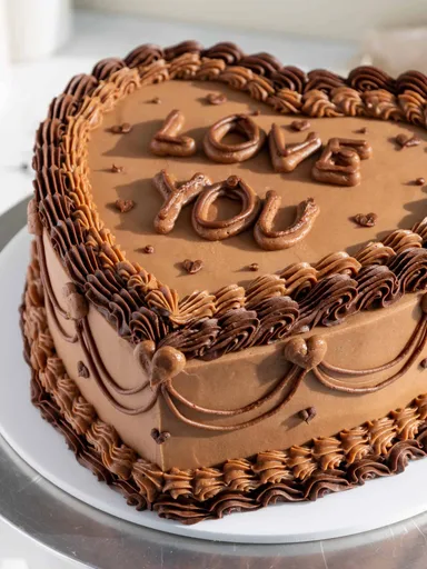 Tarta de chocolate en forma de corazón