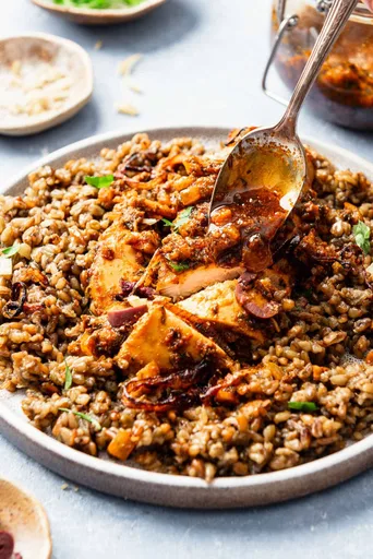 Red Chermoula Chicken with Freekeh