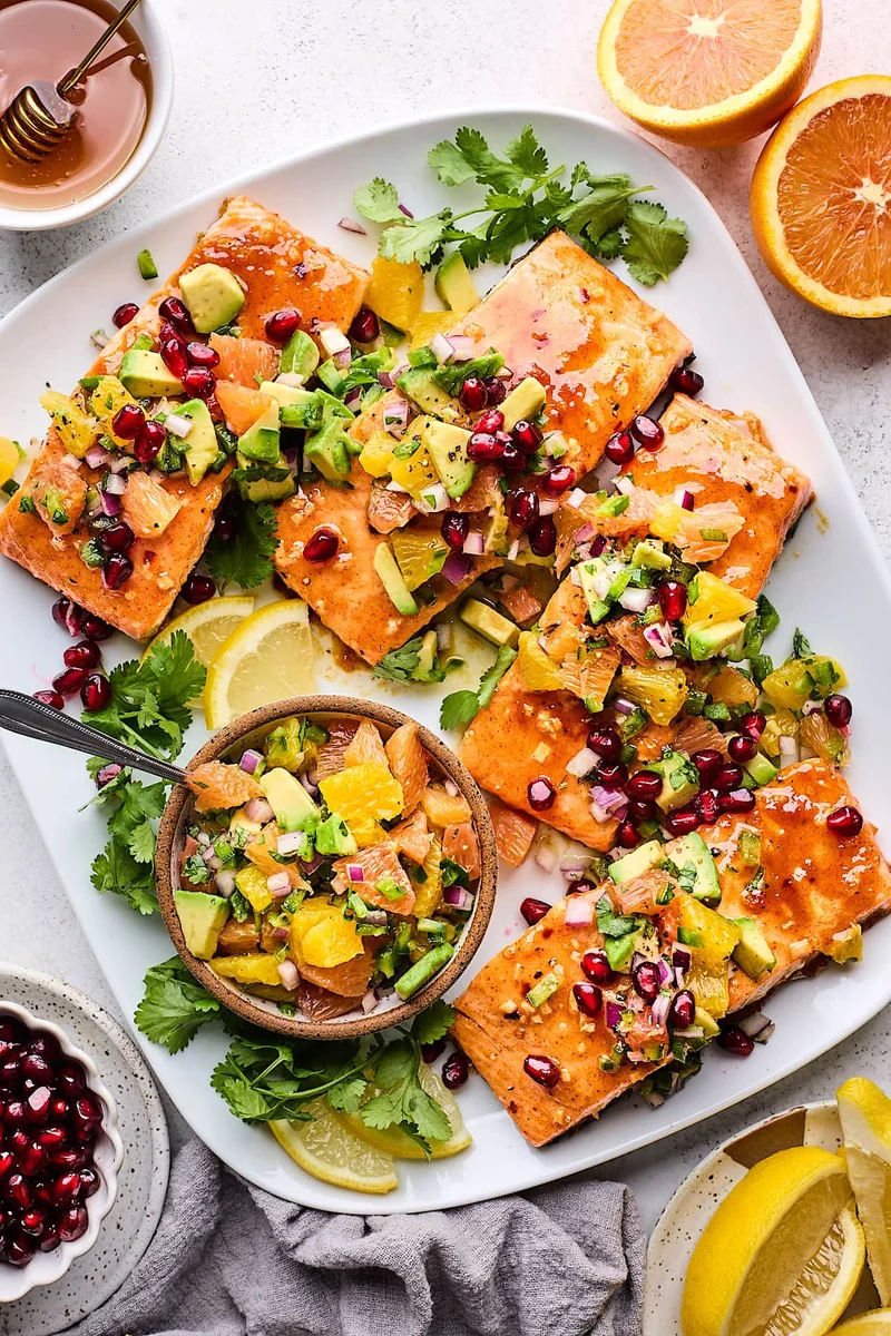 Honey Mustard Salmon with Citrus Salsa