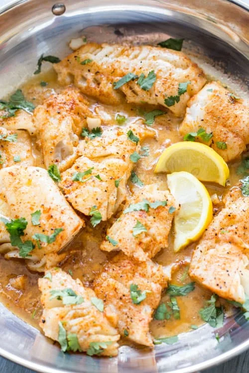 Buttered Cod Fish Recipe (Video)