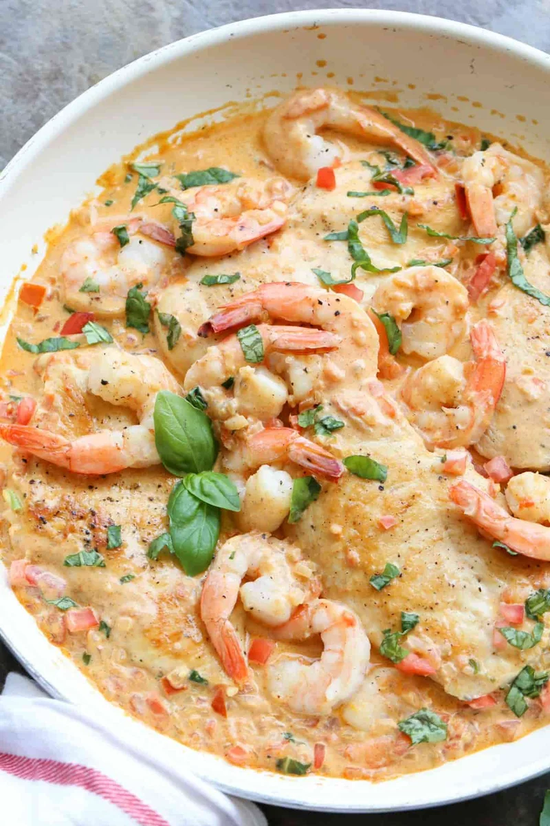 Creamy Chicken Shrimp Scampi Recipe