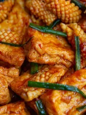 Spicy Korean Squid and Fried Tofu Stir Fry with Gochujang