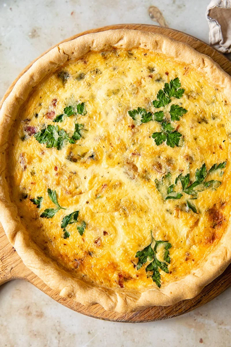 Bacon, Blue Cheese and Caramelised Onion Quiche