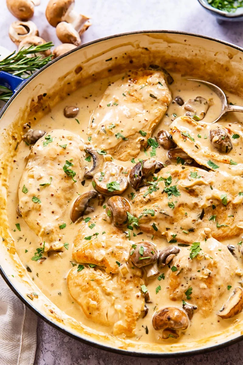 Chicken with Garlic Mushroom Sauce