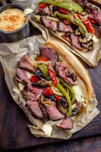 Receta de bocadillo de bistec con queso a la parrilla