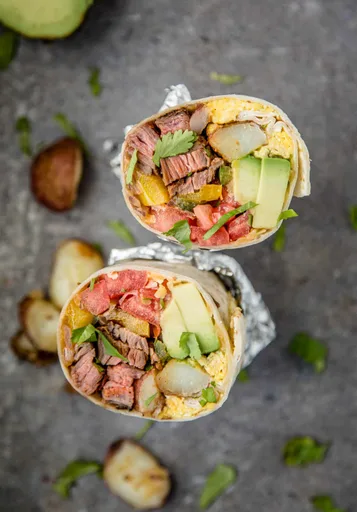 Grilled Breakfast Burrito Recipe with Steak and Eggs