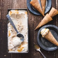 Easy, No Churn Creamy Caramel Macchiato Coffee Ice Cream Recipe