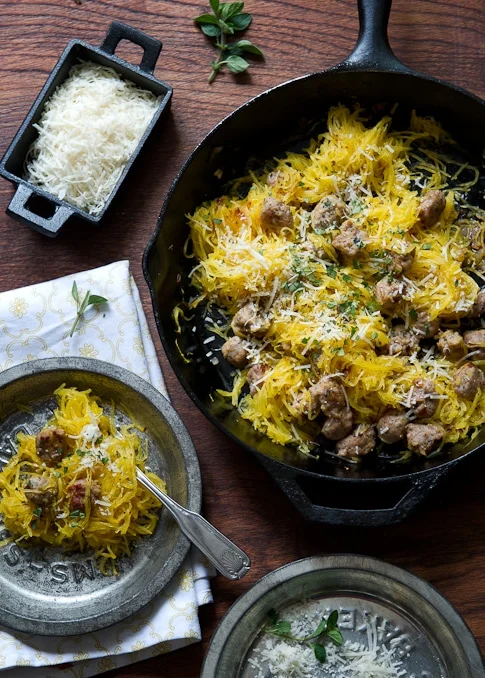 Roasted Spaghetti Squash with Sausage
