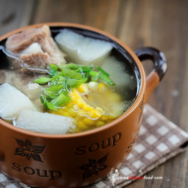 Healthy Pork Soup with Radish and Corn