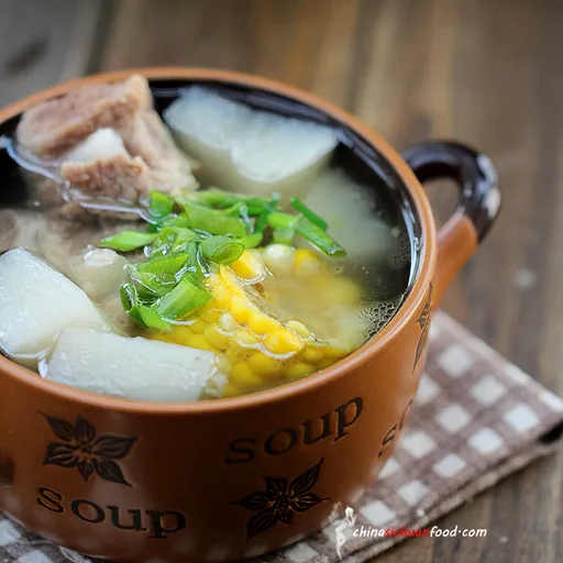 Healthy Pork Soup with Radish and Corn