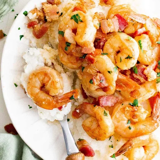 Gambas con Gachas de Maíz