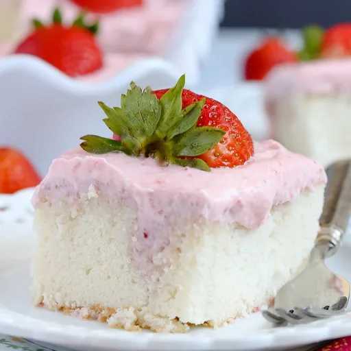Strawberries & Cream Poke Cake