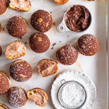 Chocolate Choux au Craquelin with Chocolate Hazelnut Whipped Cream Filling