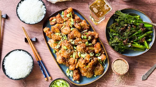Receta de pollo al sésamo en un solo wok