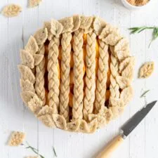 Peach and Vanilla Bean Pie with Fresh Rosemary Pie Crust