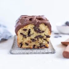 Chocolate Chunk Olive Oil Ricotta Cake with Dark Chocolate Buttercream