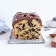 Chocolate Chunk Olive Oil Ricotta Cake with Dark Chocolate Buttercream