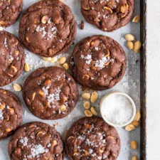 Peanut Brownie Cookies (Chocolate Peanut Cookies)