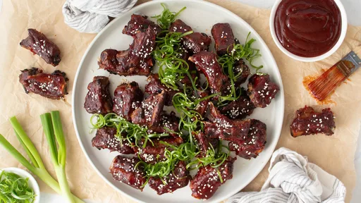 Costillas de cerdo agridulces con gochujang