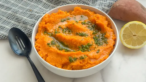 Whipped Sweet Potatoes With Lemon Herb Drizzle Recipe