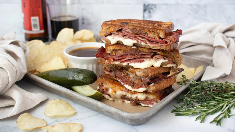 Pastrami 'French-Ish Dip' Panini Recipe