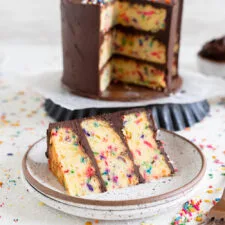 Funfetti Cake with Dark Chocolate Buttercream