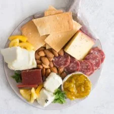 Cheeseboard with zucchini relish