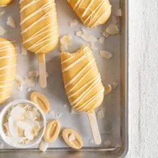 Toasted Coconut Ice Cream Pops with Passionfruit Magic Shell