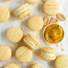 Passionfruit and White Chocolate Macarons